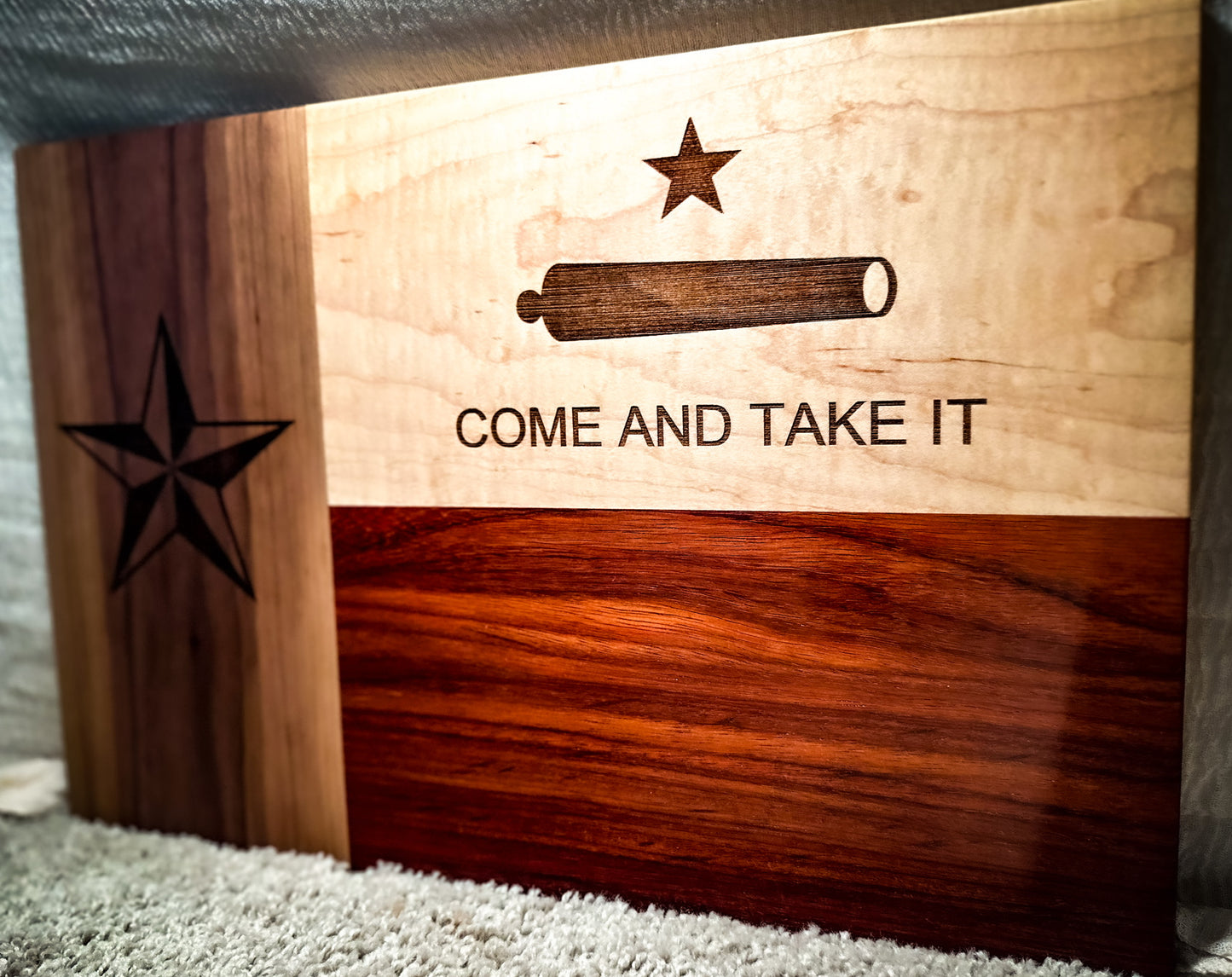 Engraved Texas Flag Cutting Board