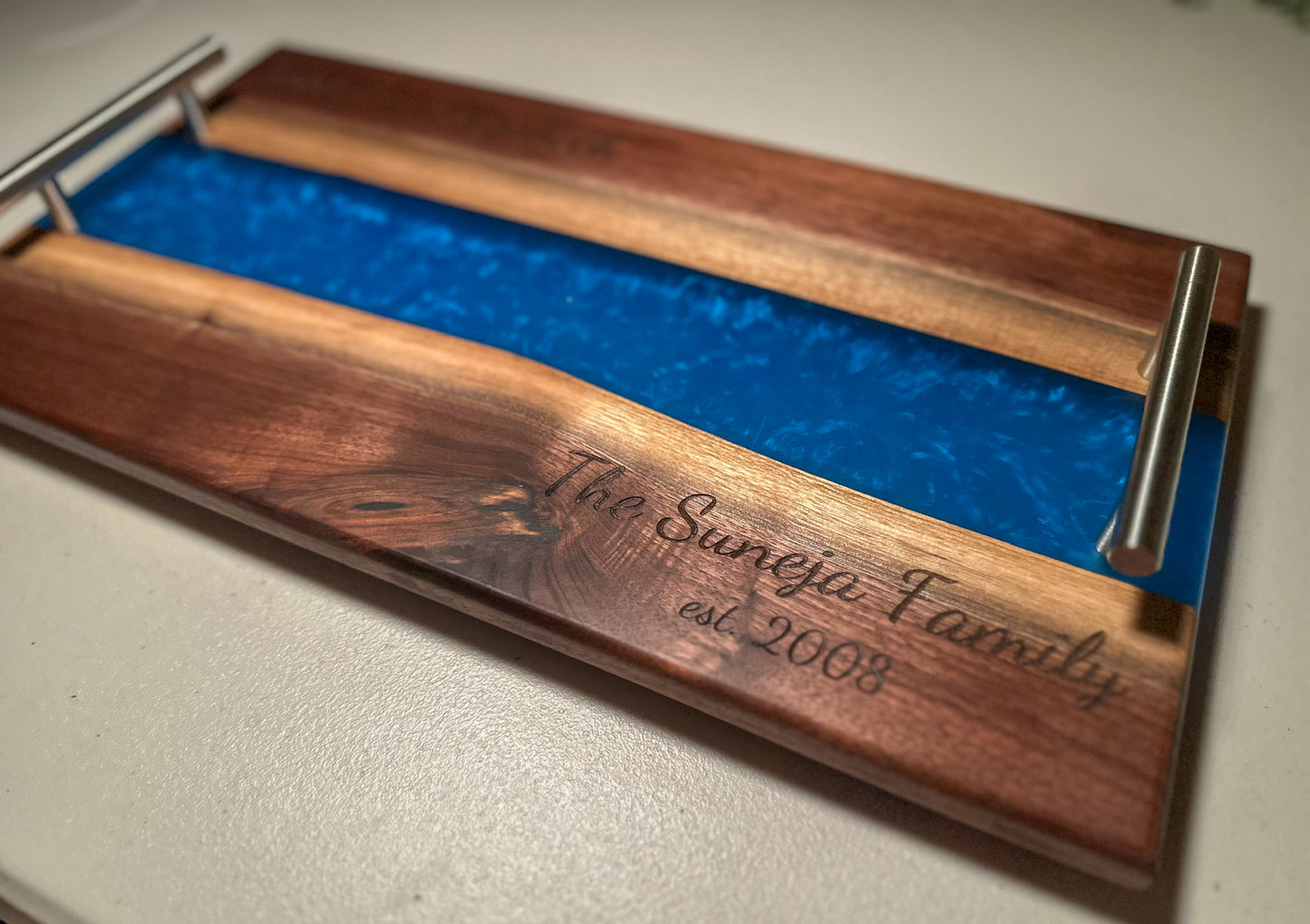 Black Walnut Epoxy-River Charcuterie Board