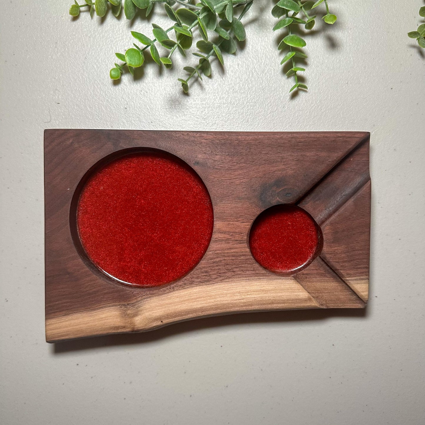 Black Walnut Epoxy Whiskey Cigar Tray