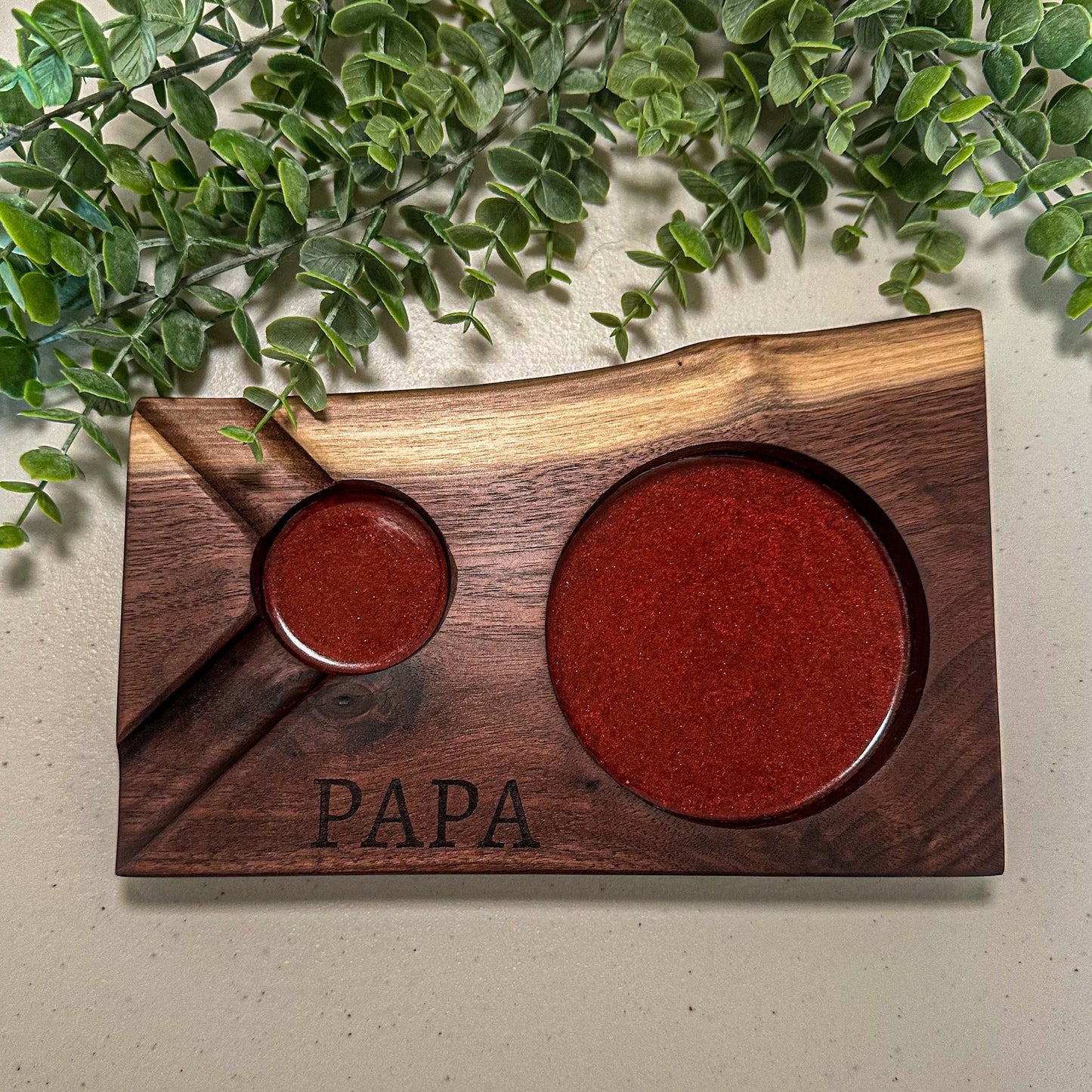 Black Walnut Epoxy Whiskey Cigar Tray