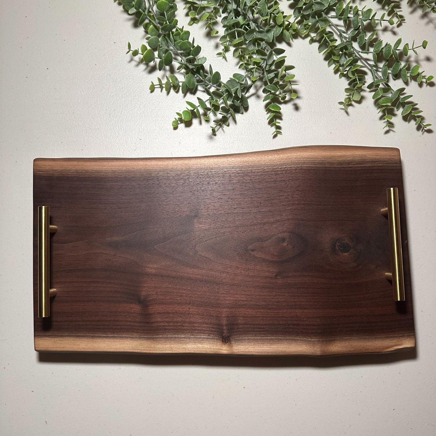 Rustic Black Walnut Live Edge Serving Tray